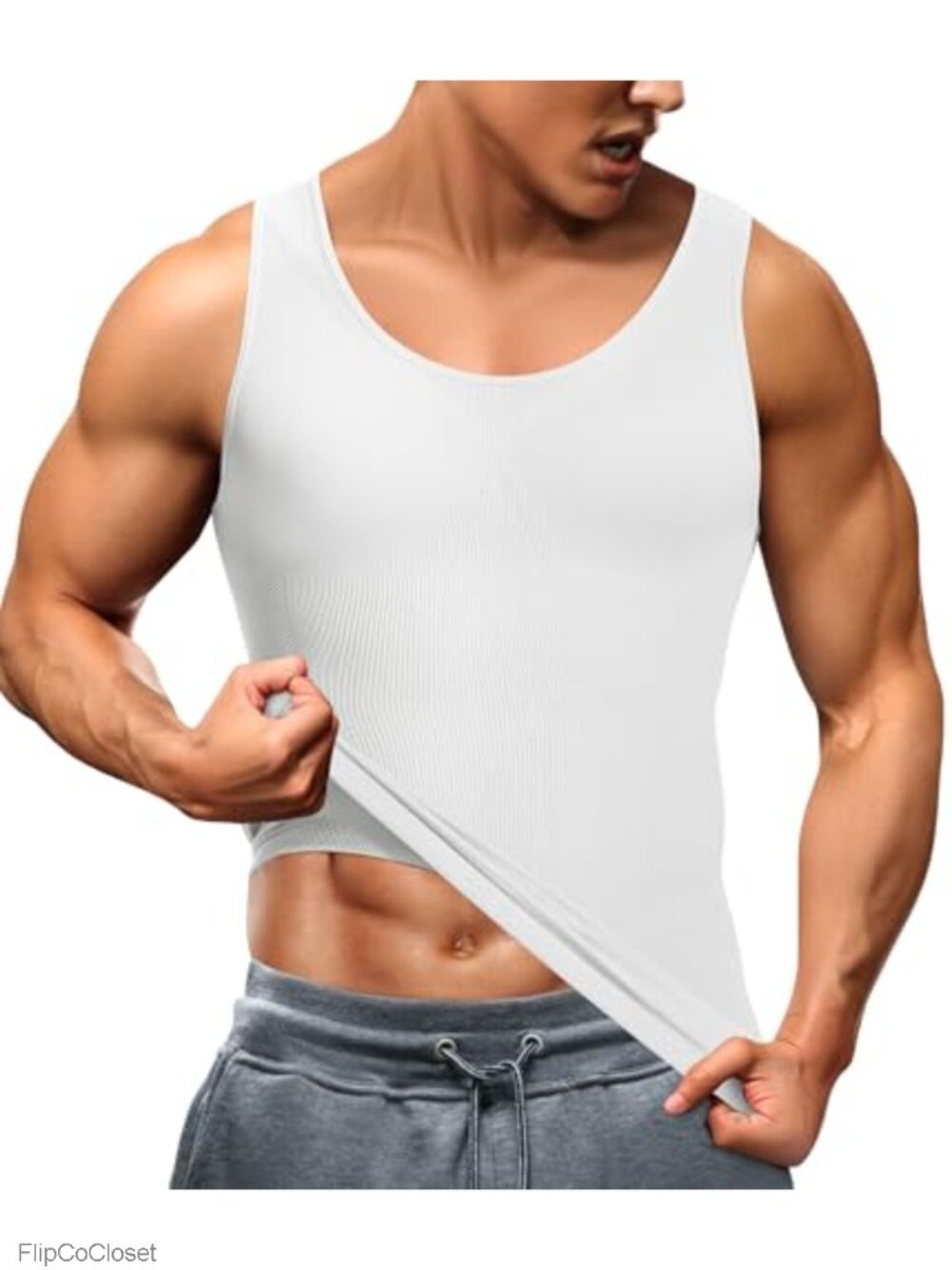 Men's Compression Shapewear Slimming Body Shaper Waist Trainer Vest Tank Top